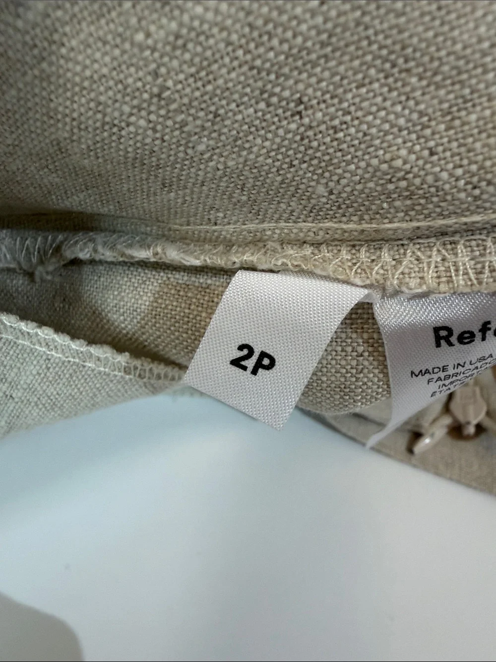 Reformation Wide Leg High Rise 100% Linen Pants Size 2P Tan Natural Color